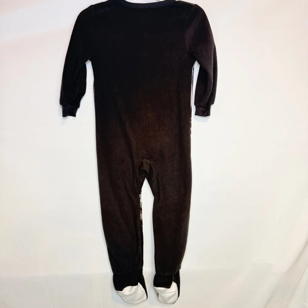 Star Wars Darth Vader Kids Footed Pajamas Size 4 Black Fleece Zip Up Sleeper